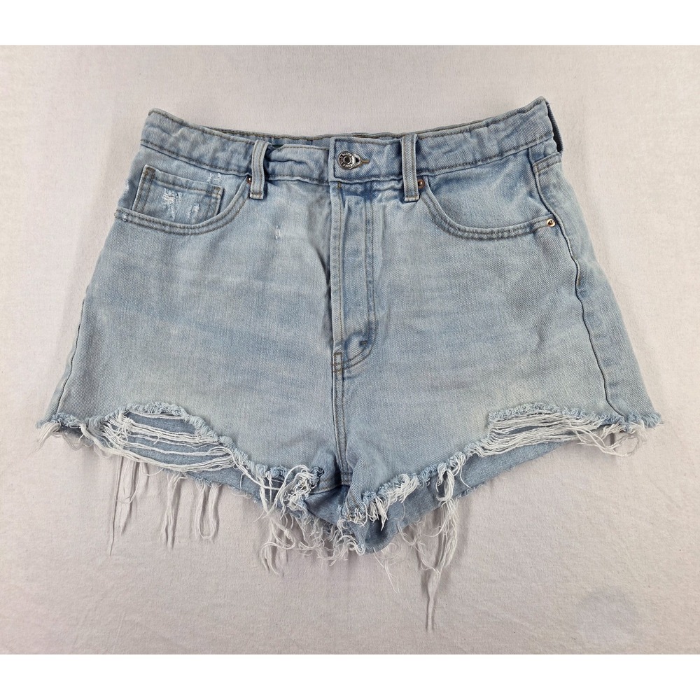 Wild Fable High Rise Cutoff Shorts 10 Light Wash Distressed